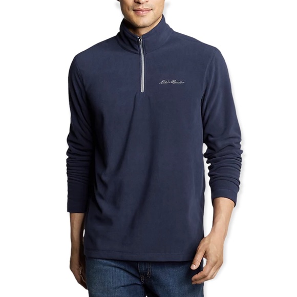 EDDIE BAUER Venture Sweatshirt Indigo Quarter Zip Fleece Pullover Jacket - Picture 8 of 8